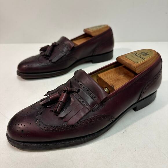 VERY GOOD Crockett & Jones x Brooks Bros. Tassel Loafer Kiltie Made England 7.5 - Picture 5 of 12